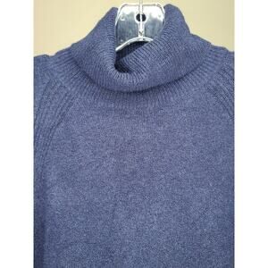 J Crew blue wool alpaca turtleneck sweater - small